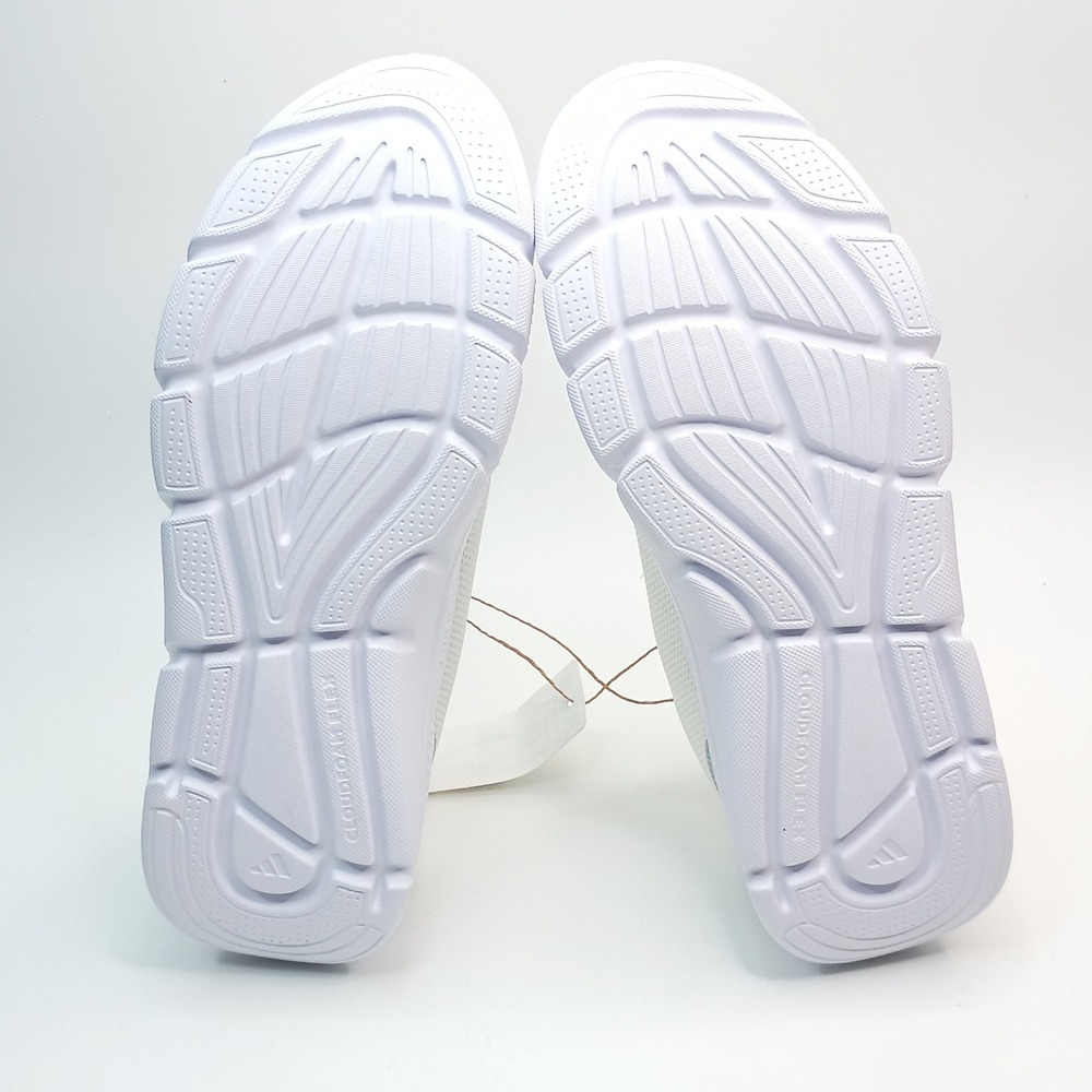 Adidas Cloudfoam Flex Laces Running Shoes Women Size 11 White Silver JS4891 - Picture 9 of 10